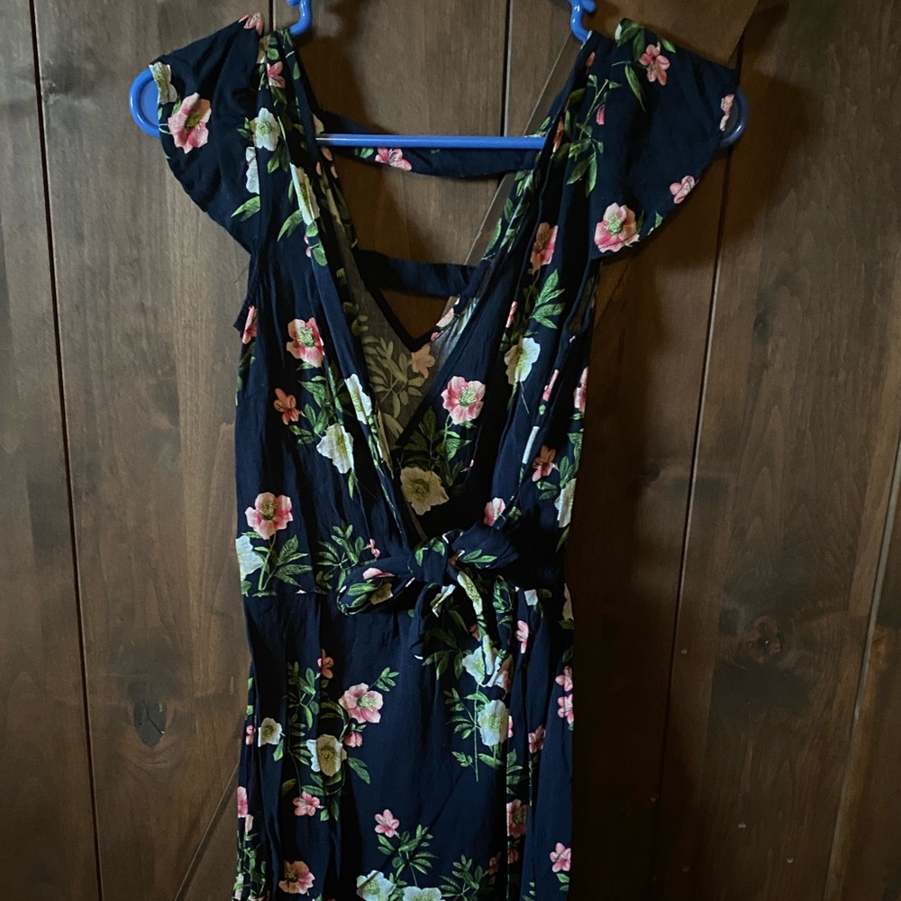 Floral navy dress